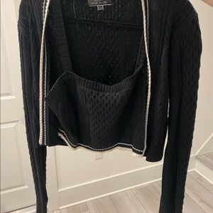 black and white knit sweater set! perfect condition!